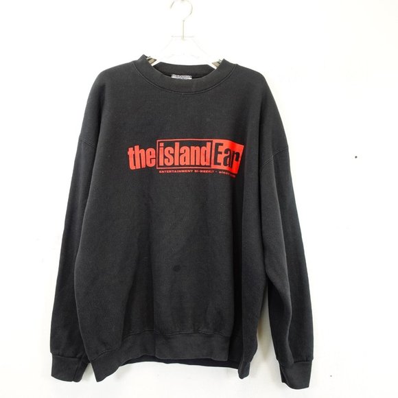 VINTAGE LEE Women's‎ Black Sweater XL Oversized Stretchable Crewneck Made in USA - Picture 1 of 9